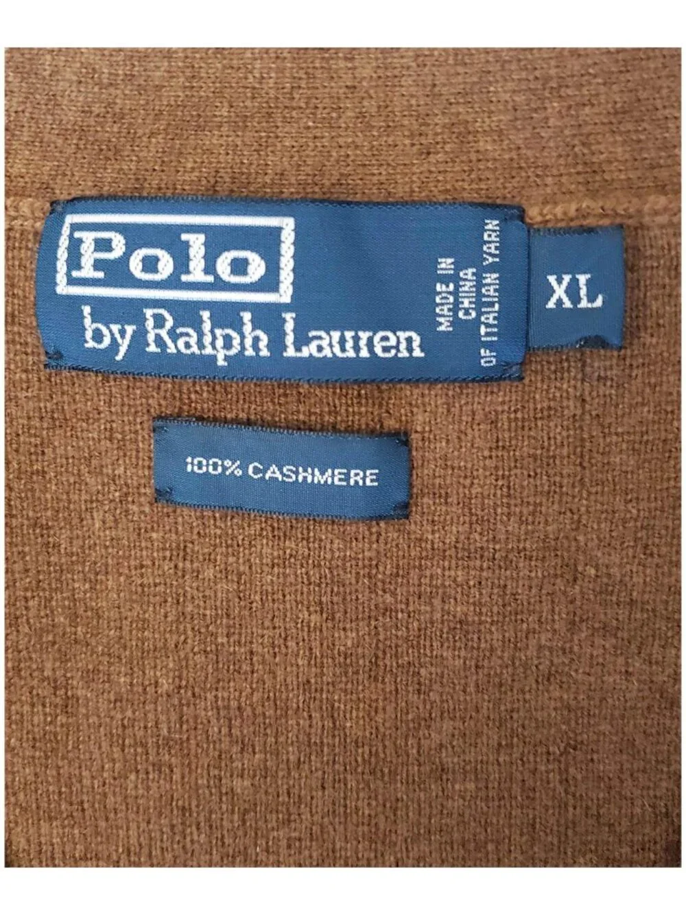 VTG Polo Ralph Lauren Men's Brown Knit Waistcoat Vest Glen Plaid 100% Cashmere